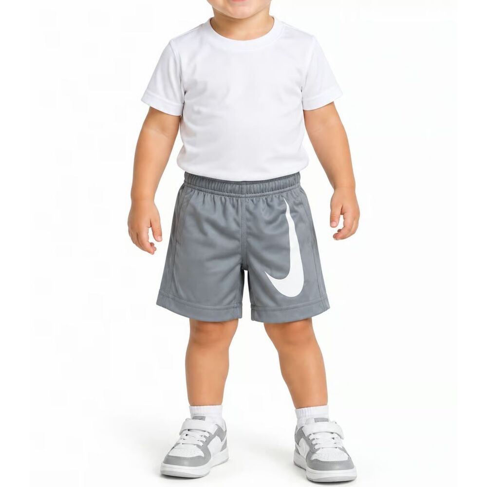 Nike Little Boys Swoosh Shorts Cool Grey | Size 2T